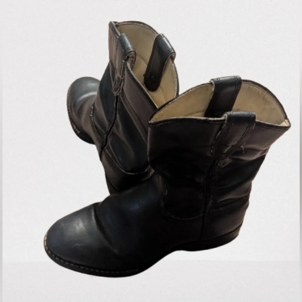 Vintage Bronco Kids' Black Leather Boots 13.5 D